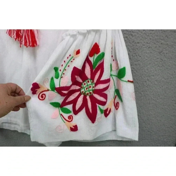 SensiStudio Embroidered Bell Sleeves Cotton Top-Size Small-Dolan Sleeves - Picture 5 of 10